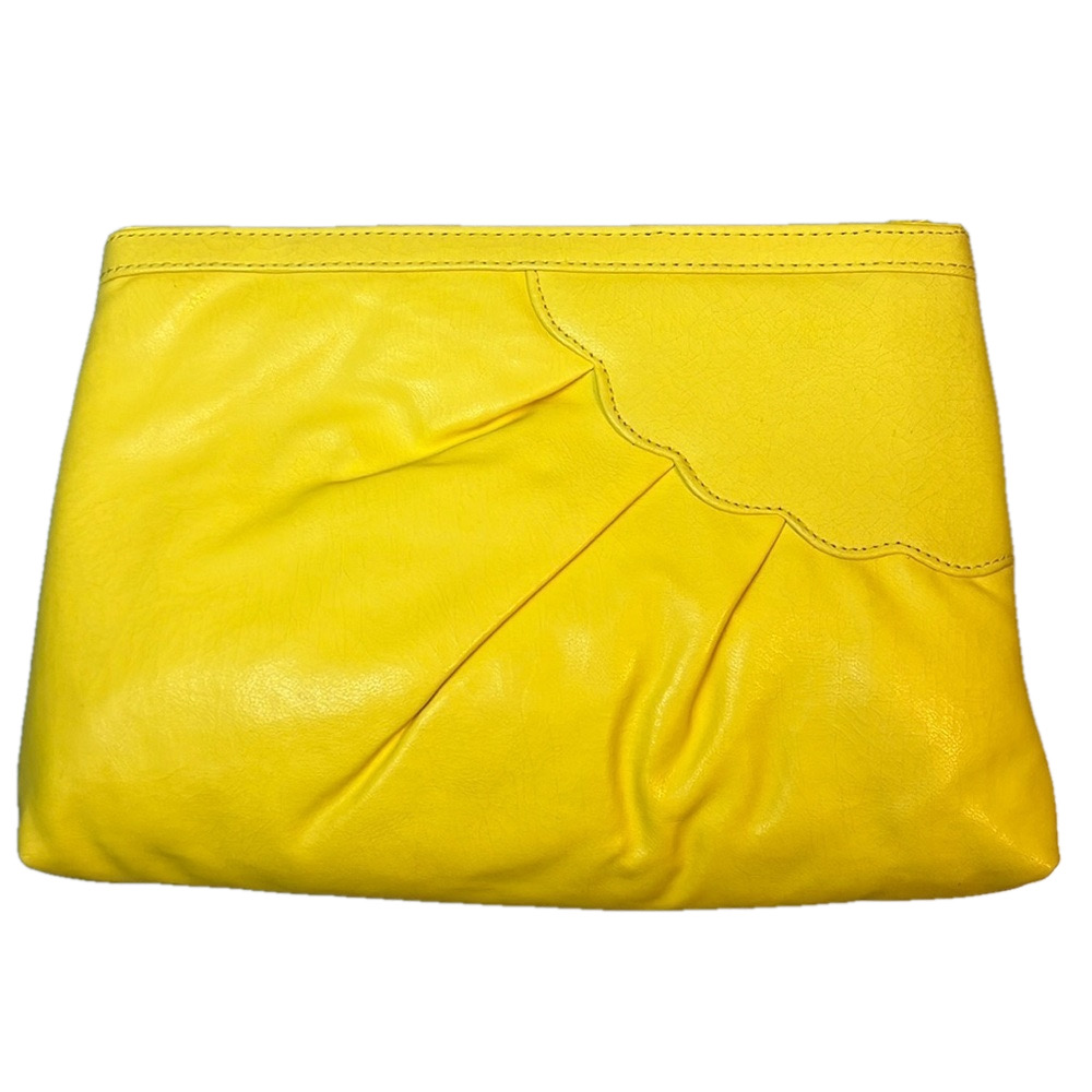 NWT YELLOW VEGAN CLUTCH with detachable crossbody strap